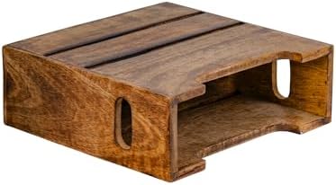 Mie Creations Wooden Magazine Holder with Handle, Newspaper Basket 10'' - Image 5