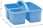 Teacher Created Resources Light Blue Portable Plastic Storage Caddy 6-Pack for Classrooms, Kids Room, and Office Organization, 3 Compartments - Image 3