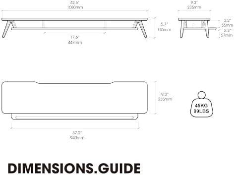 Fenge Dual Monitor Stand Riser, Wooden Desk Shelf with 2-Tier Storage - Image 3
