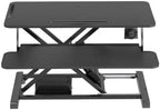 Rocelco 37.4" Electric Standing Desk Converter with Anti-Fatigue Floor Mat - AC USB Charger - Motorized Adjustable Sit Stand Up Computer Workstation Riser - Large Keyboard Tray - Black (R EDRB-MAFM) - Image 6