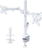 BONTEC Dual Monitor Desk Mount, 13-27 Inch, 22lbs, VESA 75x75/100x100,White by BONTEC