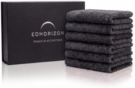 Premium Edgeless Microfiber Cleaning Cloths - 550GSM Short Pile, Lint-Free Coral Fleece 80/20 Blend, Scratch-Free Rags for Auto Detailing - 16x16 in, 6 Pack by Unknown