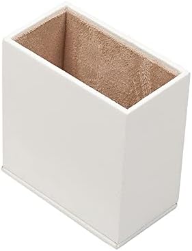 MOOGCO White Leather Desk Set - Pad, Note Paper & Pen Holder - Coaster - Accessories & Organizer - Office Storage, White - Image 3