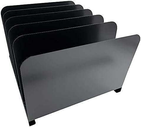 Huron Desktop File Binder Organizer Storage Vertical 5 Slot, Black Commercial Grade Steel - Image 4