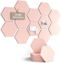 Fluxynara 12-Pack Hexagon Felt Bulletin Board Tiles, Pink-1 by FLUXYNARA