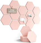 Fluxynara 12-Pack Hexagon Felt Bulletin Board Tiles, Pink-1 by FLUXYNARA