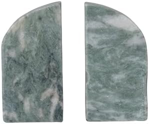 Creative Co-Op Half Arch Marble Bookends, Green - Image 3