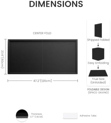 Fluxynara Framed Felt Bulletin Board, 47.2" x 23.6", Black - Image 2