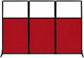 Versare Workstation Partition | Portable Wall Divider | Modern Office Cubicle | Free Standing Privacy Screen | Flexible Work Space | 99" x 70" W/Window, Red Fabric Panels by VERSARE