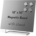 Large Magnetic Bulletin Board – Dry Erase Memo Board with Stand – Metal Easel for Magnet Display – 12x10 Inches + 4 Magnets by OutFormal