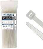 Kable Kontrol Cable Zip Ties, 17 Inch 100 Pcs HD 175lbs Test, Natural White by KABLEKONTROL%C2%AE