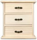 2-Pack Unfinished Solid Pine Wood Box with 3 Mini Drawers, Blank Natural Wooden Jewelry Organizer, Paintable and Carvable Storage Box for Arts, Crafts and DIY Projects by Unknown