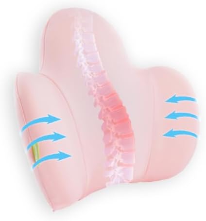 Lumbar Support Pillow for Office Chair, Gaming Chair, Car Driver Seat Back Cushion, Bed & Couch, Gifts for Friends and Parents,Ergonomic Back Support Pillow with Comfortable Memory Foam(Pink) by Back2