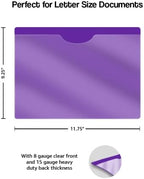 Purple Vinyl Pocket Folders, Doctor Stuff, Closed Sides, Letter Size, Clear Front Top Loading Job Jacket, Documents Holder for Office, High School and Medical Files, Pack of 25 - Image 2