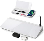 SHANTRA 16'' x 7'' Desktop Whiteboard with Wireless Phone Charger, Desk Dry Erase Board with Organizer, Computer Pad & Keyboard Stand, Small whiteboard for Home, School, Office, Desk Accessories by SHANTRA