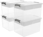 Citylife 32QT 4Packs Clear Craft Organizers and Storage Box with Tray by CITYLIFEHomeOrganization