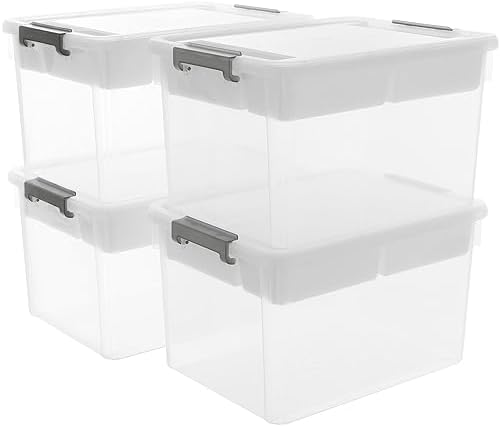 Citylife 32QT 4Packs Clear Craft Organizers and Storage Box with Tray by CITYLIFEHomeOrganization