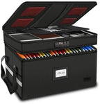 Large Fireproof Document Box with Lock, 2 Layer File Storage Organizer Box by Laktru