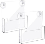 Thyle 2 Pcs Acrylic Brochure Holder with Suction Cups for Wall, 11x8.5 Inch by Thyle