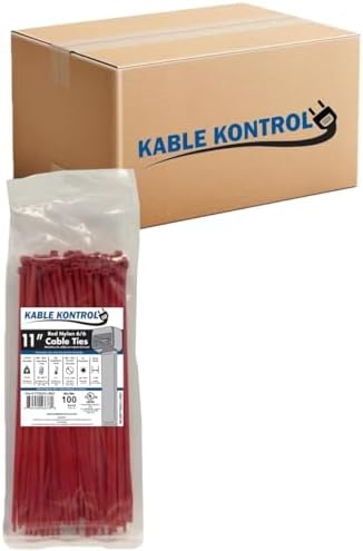 Kable Kontrol Cable Zip Ties, 11 Inch, 8500 Pcs, 50lbs Test, Red by KABLEKONTROL%C2%AE
