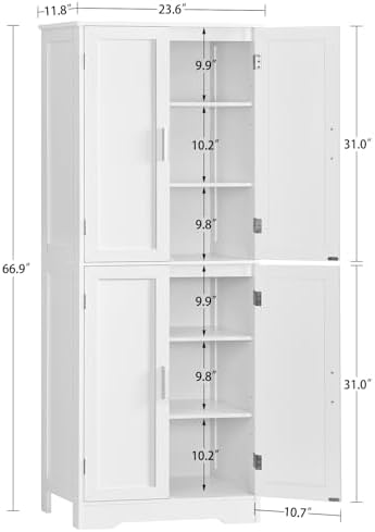 TEENFON Storage Cabinet with Doors & Adjustable Shelf - Image 3