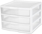 2-piece Set, Three-drawer Transparent Plastic Desktop Storage Cabinet, Countertop Storage Drawer, Stackable Office Drawer Cabinet, Suitable for Offices, Living Rooms, and Bedrooms - Image 5
