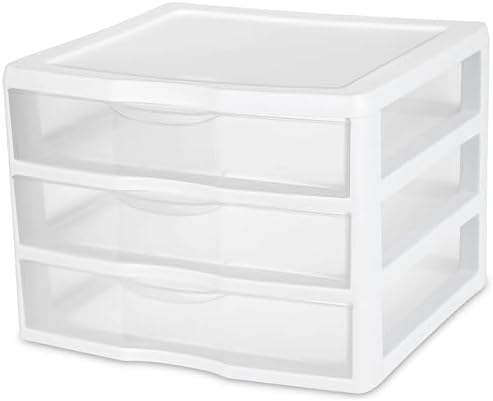 2-piece Set, Three-drawer Transparent Plastic Desktop Storage Cabinet, Countertop Storage Drawer, Stackable Office Drawer Cabinet, Suitable for Offices, Living Rooms, and Bedrooms - Image 5