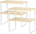 CADUKE Counter Shelves Set of 4 Stackable Kitchen Cabinet Organizer, White by CADUKE
