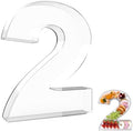 13.8" Extra Large Acrylic Number Charcuterie Board Box, Reusable Fillable Number Cake Candy Dish Display Serving Tray for Birthday Anniversary Party Decoration (2) by RUFHVTY