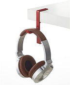 Headphone Stand Headphone Holder Headset Bracket Hanger Metal Wall Stand, Rotatable Double Clamp Hook for - Under Desk Space Save Mount(Red) - Image 5