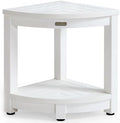 KaimuBench Corner Shower Stool for Inside Shower Waterproof, Poly Lumber Bathroom Shower Corner Bench Seat, Plastic Shower Chair Seat, Shower Shaving Foot Rest with Adjustable Feet, Non-Slip, White by KaimuBench
