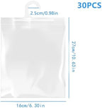 30 Pack Hanging Storage Bags, Headphone Storage Classroom Large Hook Clear Plastic Bags for Classroom Library and Pharmacy Use (6.29 * 10.62 Inches) - Image 3
