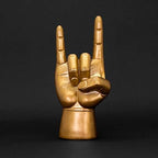 Luckies Headphone Stand - Headphone Holder - Rock On Hand - Headset Stand - Mens Jewellery Holder - Mens Desk Accessories - Controller Holders - Guitar Accessories - Desk Tidy - Dad Rock Gifts - Gold - Image 3