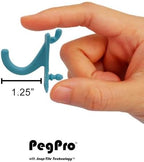 PegPro® J Hooks Kit for Standard “Wood Fiber” pegboard – Durable Plastic Pegboard Hooks - for Garage, Kitchen, Craft Room, and More (J Hook - 24 Pack, Caribbean) - Image 6