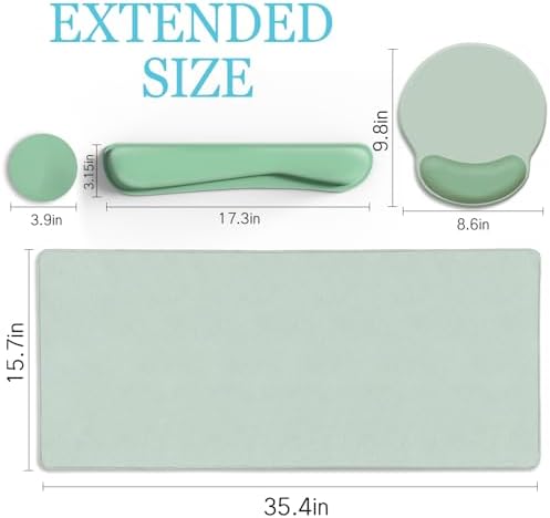 LIMKRIAN Sage Green Mouse Pad Set, XXL Desk Matt for Desktop Decor - Image 6