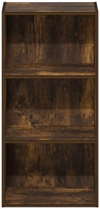 Furinno LUDER Book Shelf, 3-Tier Modern Bookshelf, Open Shelves Bookcase, 9.3" x 16" x 31.4", for Living Room, Bedroom, Home Office, Amber Pine - Image 7