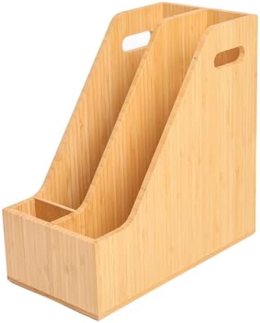 Bamboo File Folder Holder Book Holder Document Rack by Ninebendstreams