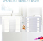 12 Pcs Clear Paper Storage Box, White, 12.4 x 9.84 x 1.18 Inches - Image 6