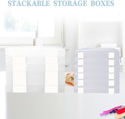 12 Pcs Clear Paper Storage Box, White, 12.4 x 9.84 x 1.18 Inches - Image 6