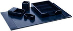 DACASSO Bonded Leather Desk Set - Luxury Leather Desk Pad & Desk Organization Essentials (Navy Blue, 5 Piece) by Dacasso