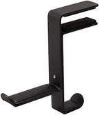 Headphone Stand Headphone Holder Headset Bracket Hanger Metal Wall Stand, Rotatable Double Clamp Hook for - Under Desk Space Save Mount(Black) by Unknown