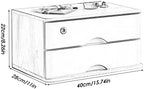 Desktop File Cabinet - Desktop Storage Box with Drawers - Solid Wood Storage Box - Desktop Organizer, with Drawer Wooden Artist Storage Supply Box, Multi Level Countertop,E-2 Drawer - Image 2