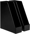 Amazon Basics Plastic Desk Organizer Vertical Magazine Rack and File Holder, Black, 12-Pack by AmazonBasics