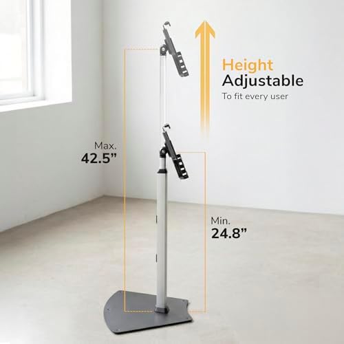 Mount-It! Anti-Theft Universal Tablet Floor Stand Kiosk, Retail POS, Silver - Image 5