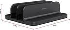 JOKItech Dual Aluminum Vertical Laptop Stand Organizer, Sturdy Notebook Computer Holder Stand Compatible with New Liquid Retina XDR Apple MacBook Air/Pro/Neo, Mac mini & iPad Pro - Black - Image 4