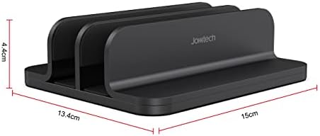 JOKItech Dual Aluminum Vertical Laptop Stand Organizer, Sturdy Notebook Computer Holder Stand Compatible with New Liquid Retina XDR Apple MacBook Air/Pro/Neo, Mac mini & iPad Pro - Black - Image 4