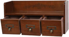 Vintage Wooden Desktop Cabinet, 3-Drawer Wood Desk Organizer, Desktop Drawer Tabletop Storage Organization Box with Label Slot - Image 7
