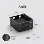 Under Desk Drawer Slide-Out – Lockable Metal Storage Drawers with Cable Management for Office & Home (Double, Non-Bracketed) - Image 2