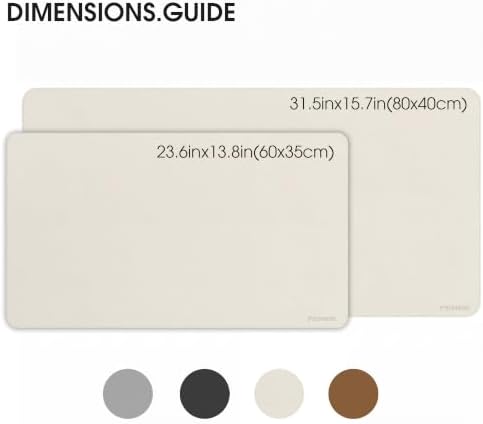 Fenge Desk Pad Mat for Home & Office, 31.5” x 15.7”, Ivory White - Image 2
