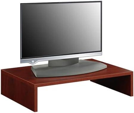 Convenience Concepts Designs2Go Small TV Riser 23.75", for TVs up to 26" - Contemporary TV or Computer Riser for Living Room, Modern Office, Den, Cherry - Image 2